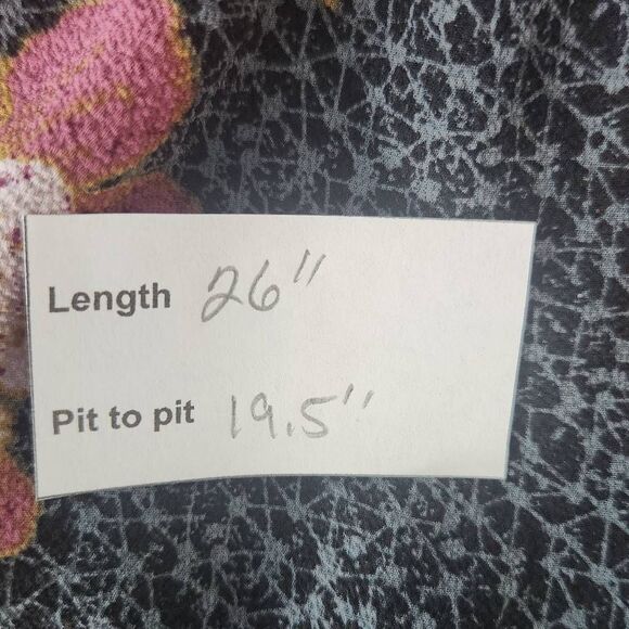 Knox Rose Gray and Pink Floral Print Peasant Blouse Size Medium Boho Floral Top - Picture 11 of 11